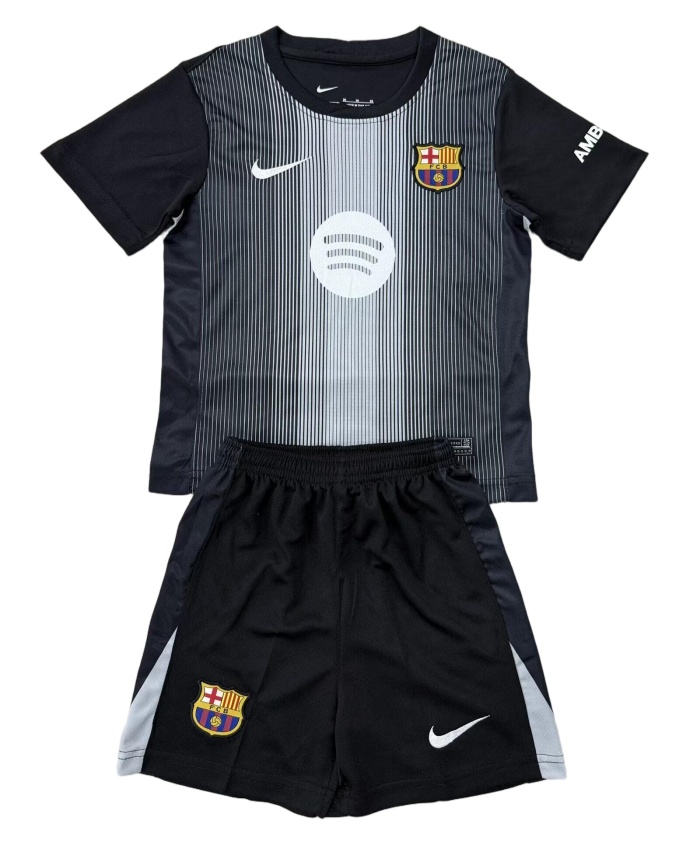 Kids-Barcelona 25/26 GK Black Soccer Jersey