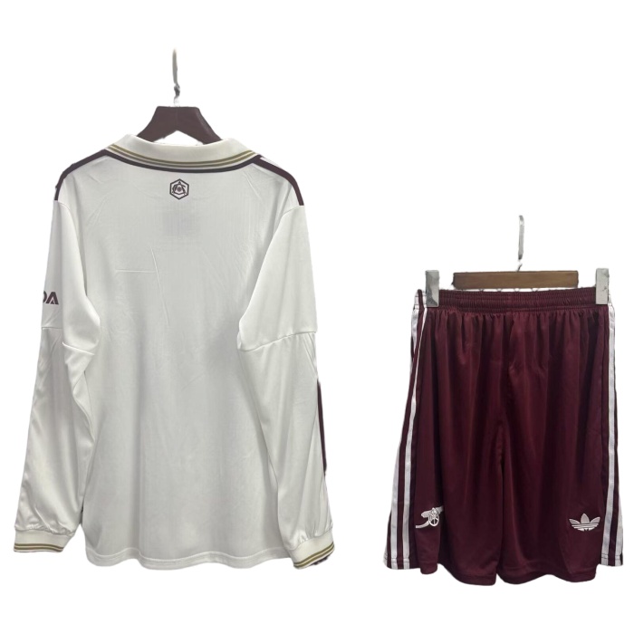Kids-Arsenal 25/26 Third White Long Soccer Jersey