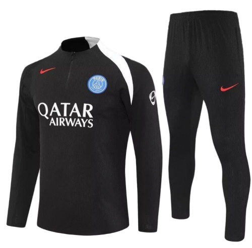 Kids Paris St Germain 25/26 Tracksuit - Black/White/Blue