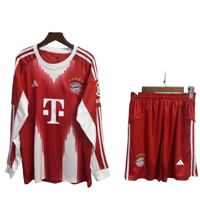 Kids-Bayern Munich 25/26 Home Long Soccer Jersey