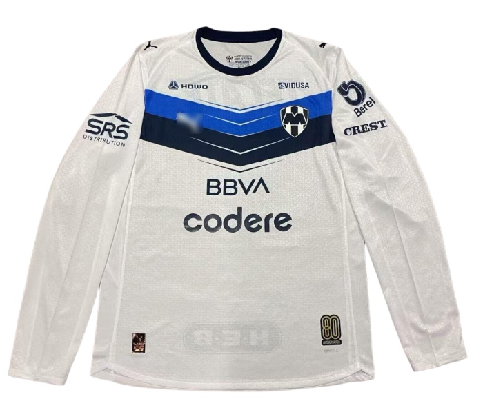 Monterrey 25/26 Away White Long Soccer Jersey