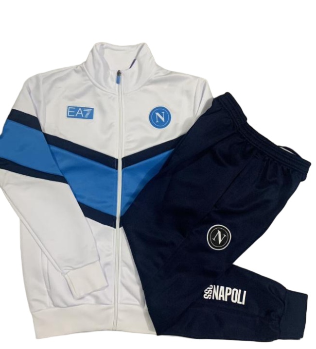 Kids Napoli 25/26 Tracksuit - White/Blue