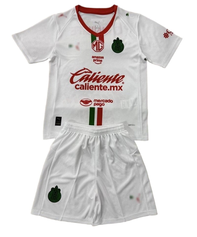 Kids-Chivas Guadalajara 25/26 Away White Soccer Jersey