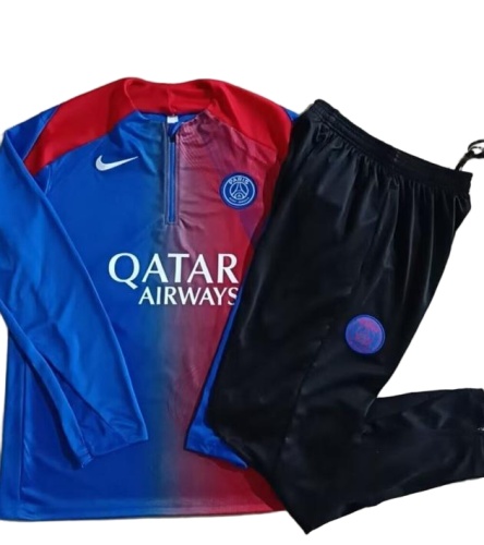 Kids Paris St Germain 25/26 Tracksuit - Red/Blue