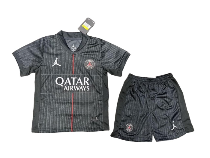 Kids-Paris St Germain 25/26 Fourth Black Leaked Soccer Jersey