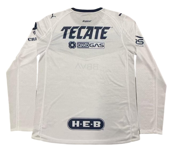 Monterrey 25/26 Away White Long Soccer Jersey