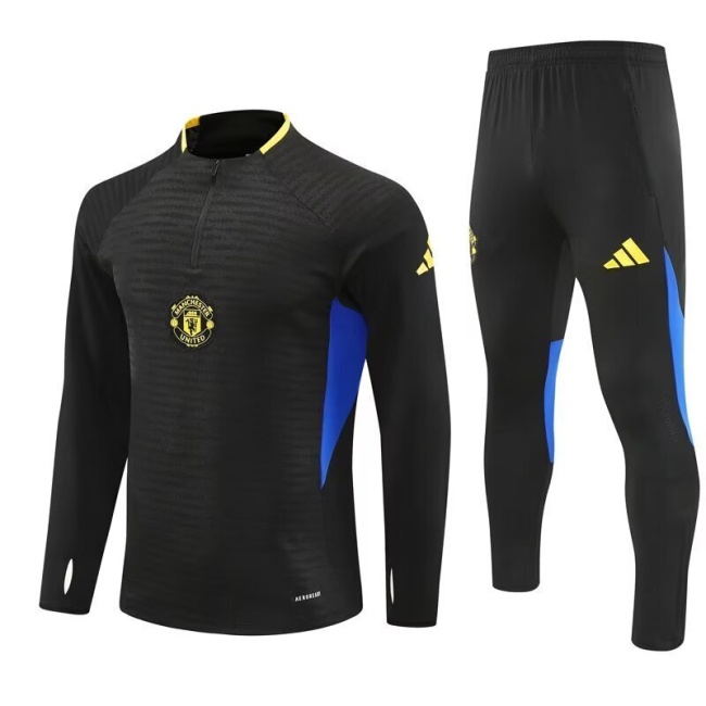 Man Utd 25/26 Tracksuit - Black/Blue