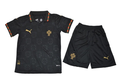 Kids-Portugal 25/26 Special Black Soccer Jersey