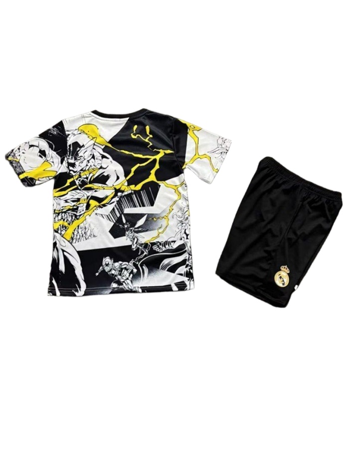 Kids-Real Madrid 25/26 Special White/Black/Yellow Soccer Jersey