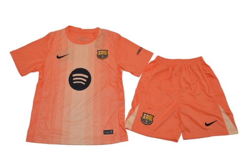 Kids-Barcelona 25/26 GK Orange Soccer Jersey
