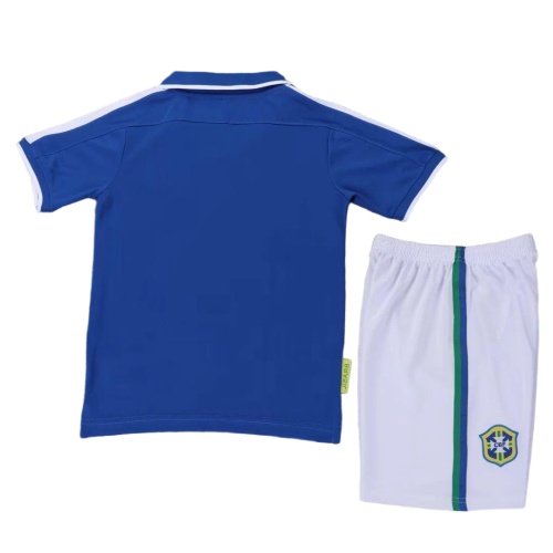 Kids-Brazil 1997 Away Blue Soccer Jersey