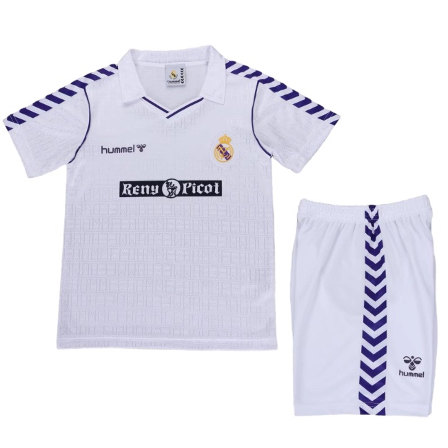 Kids-Real Madrid 89/90 Home Soccer Jersey