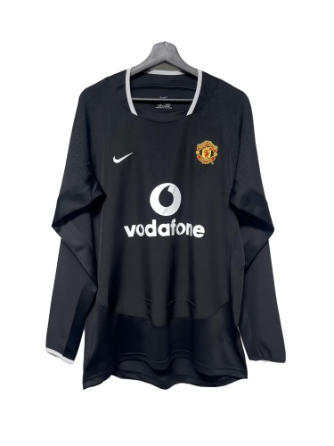 Manchester Utd 03/04 Away Black Long Soccer Jersey