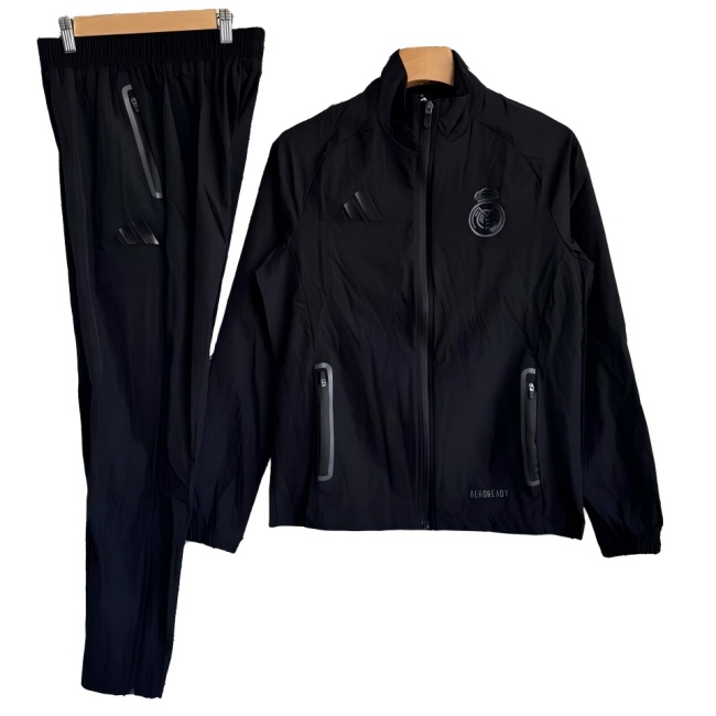 Real Madrid 25/26 Windcoat Tracksuit - Black