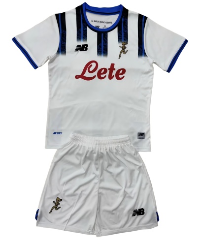 Kids-Atalanta 25/26 Away White Soccer Jersey
