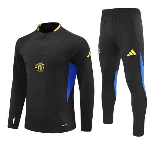 Kids Manchester Utd 25/26 Tracksuit - Black/Yellow/Blue