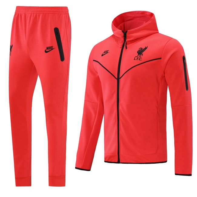 Liverpool 25/26 Hoodie Tracksuit - Orange Red