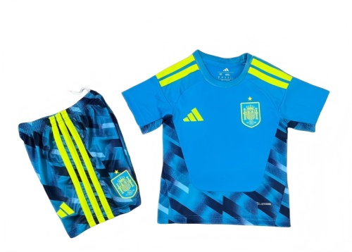 Kids-Spain 2026 World Cup GK Blue Soccer Jersey