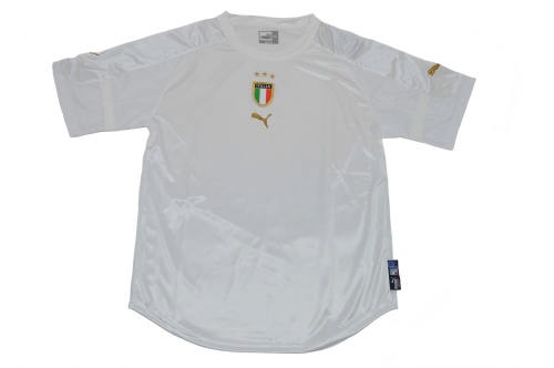 Italy 2004 EuroCup Away White Soccer Jersey