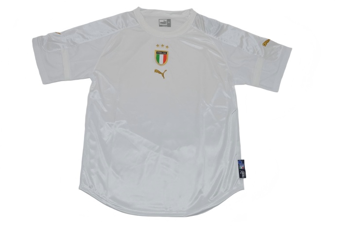 Italy 2004 EuroCup Away White Soccer Jersey