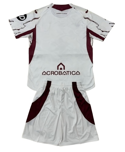 Kids-Torino 25/26 Away White Soccer Jersey