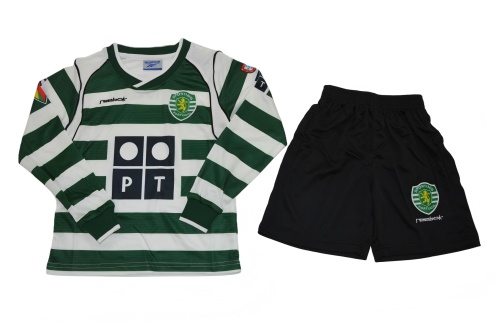 Kids-Sporting Lisbon 02/03 Home Long Soccer Jersey