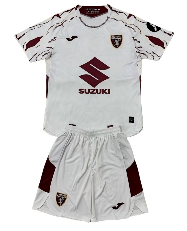 Kids-Torino 25/26 Away White Soccer Jersey