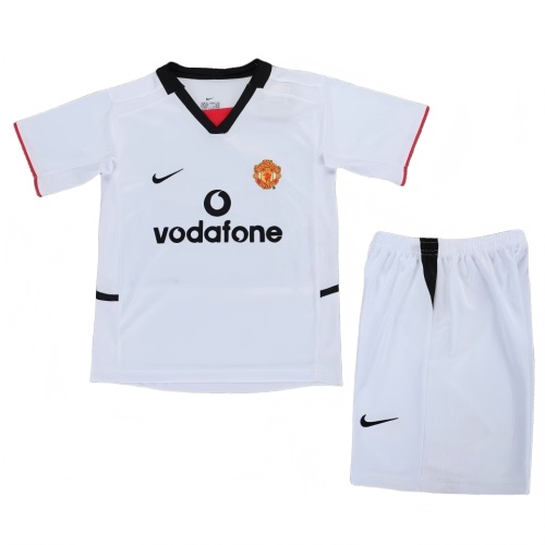 Kids-Manchester Utd 02/03 Away White Soccer Jersey