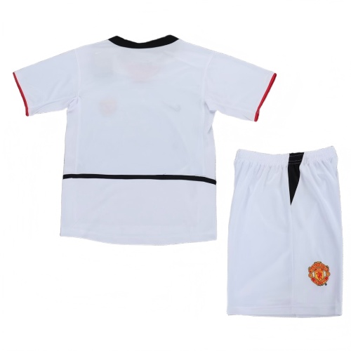 Kids-Manchester Utd 02/03 Away White Soccer Jersey