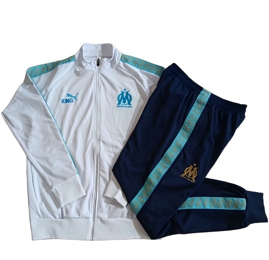 Marseille 25/26 Tracksuit - White/Blue