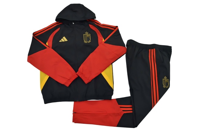 Belgium 25/26 Windcoat Tracksuit - Black/Red