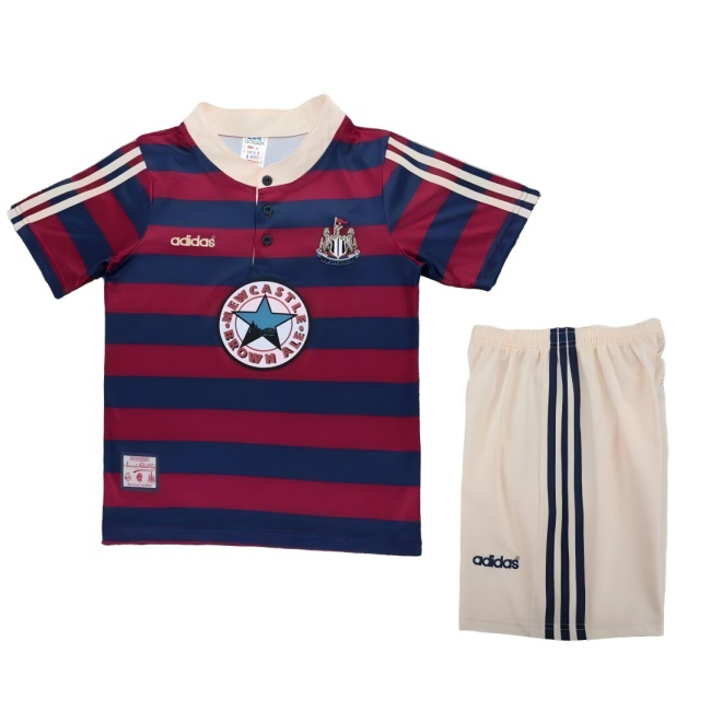 Kids-Newcastle 96/97 Away Dark Blue/Red Soccer Jersey