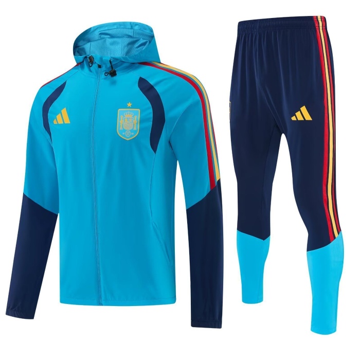 Spain 25/26 Windcoat Hoodie Tracksuit - Blue