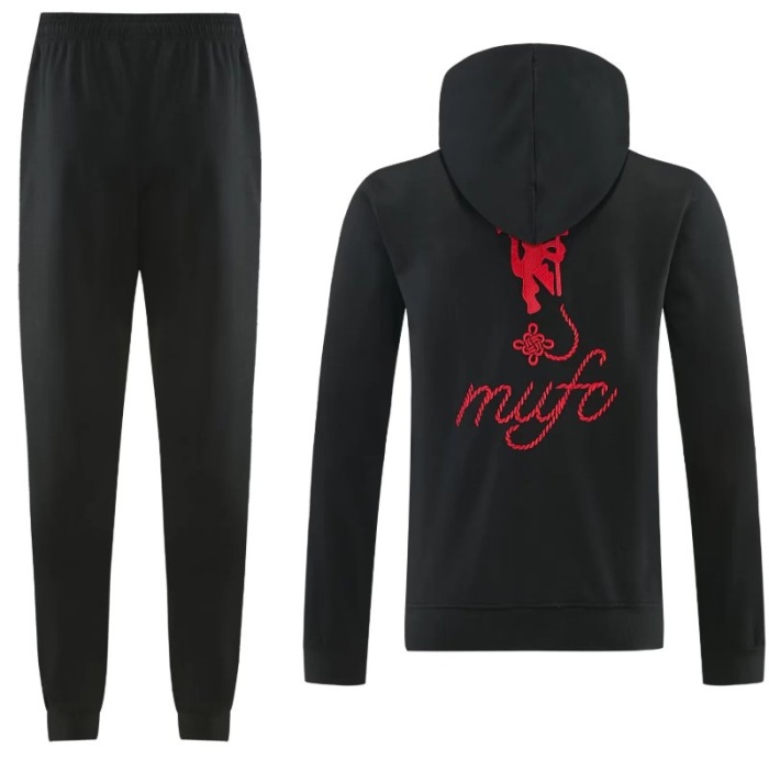 Man Utd 25/26 Hoodie Tracksuit - Black/Gold