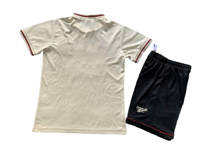 Kids-Liverpool 96/98 Away Light Beige Soccer Jersey