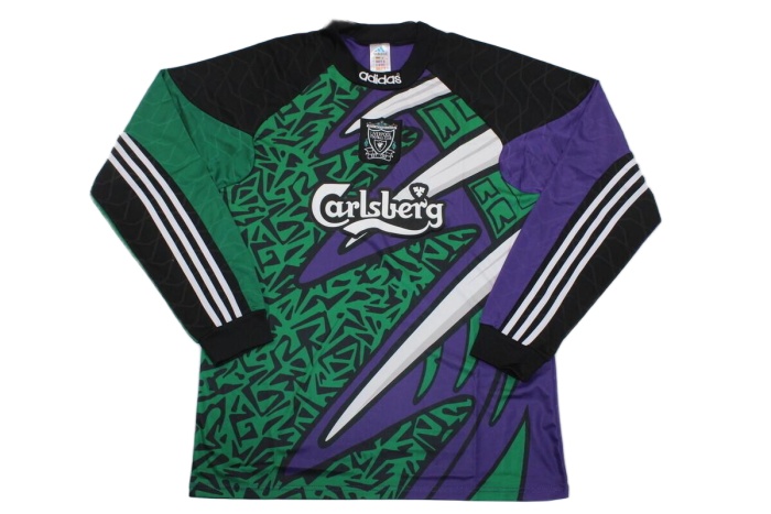 Liverpool 95/96 GK Green/Purple Long Soccer Jersey