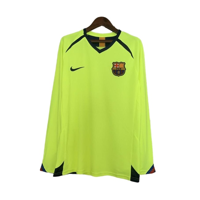 Barcelona 05/06 Away Green Long Soccer Jersey