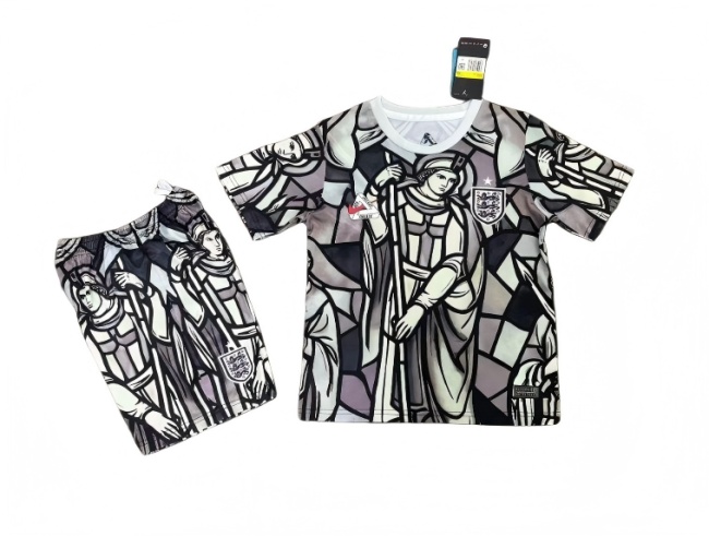 Kids-England 26/27 Special Dark Grey Soccer Jersey