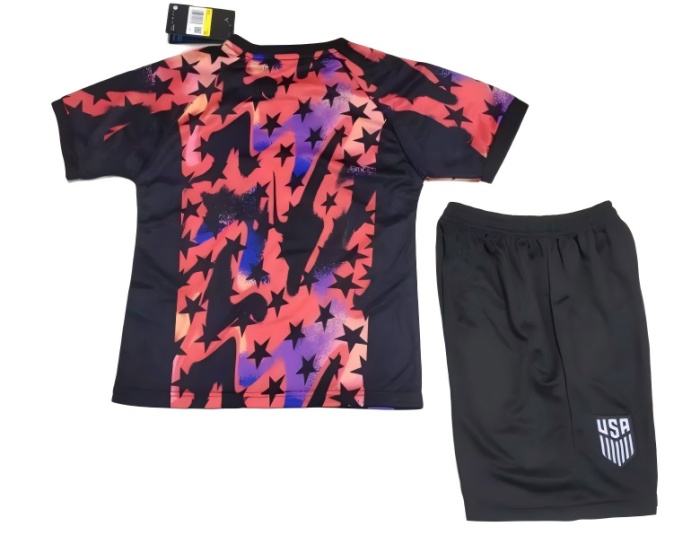 Kids-USA 2026 World Cup GK Black/Purple Soccer Jersey