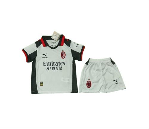 Kids-AC Milan 25/26 Fourth Grey Soccer Jersey