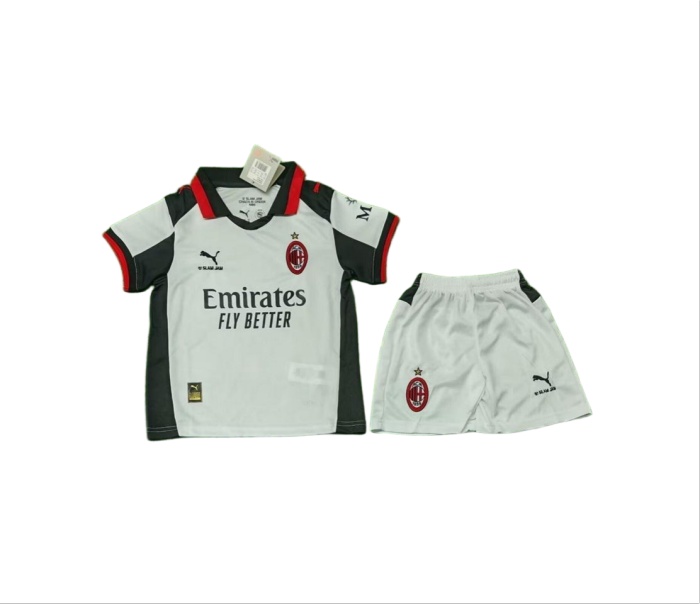 Kids-AC Milan 25/26 Fourth Grey Soccer Jersey