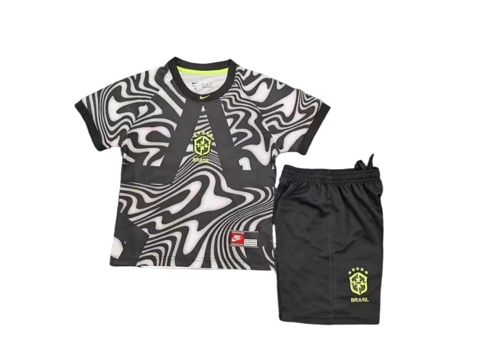 Kids-Brazil 2026 World Cup GK White/Black Soccer Jersey