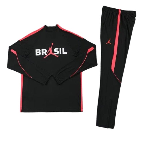 Kids Brazil 26/27 Tracksuit - Black/Red