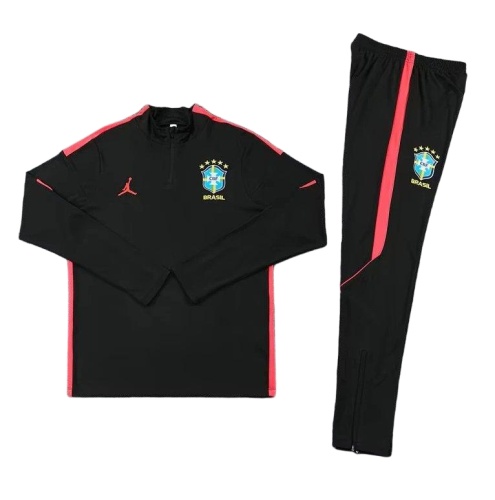 Kids Brazil 26/27 Tracksuit - Black/Red