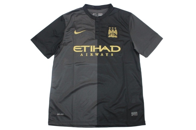 Manchester City 13/14 Away Black Soccer Jersey