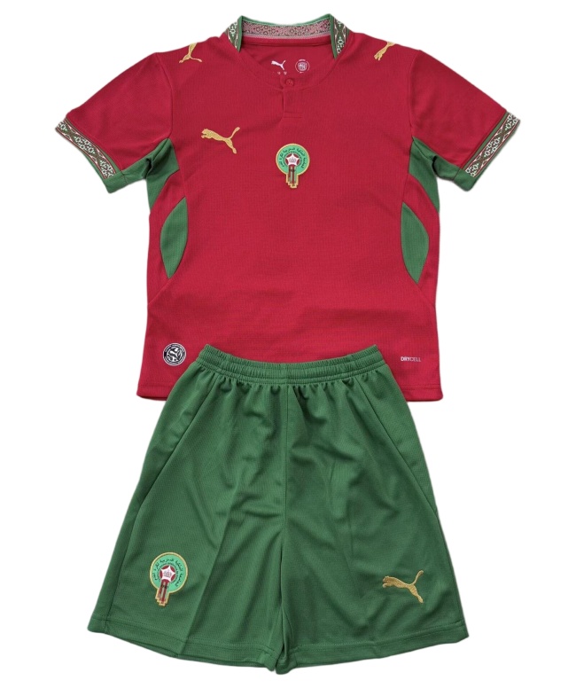 Kids-Morocco 2026 World Cup Home Soccer Jersey