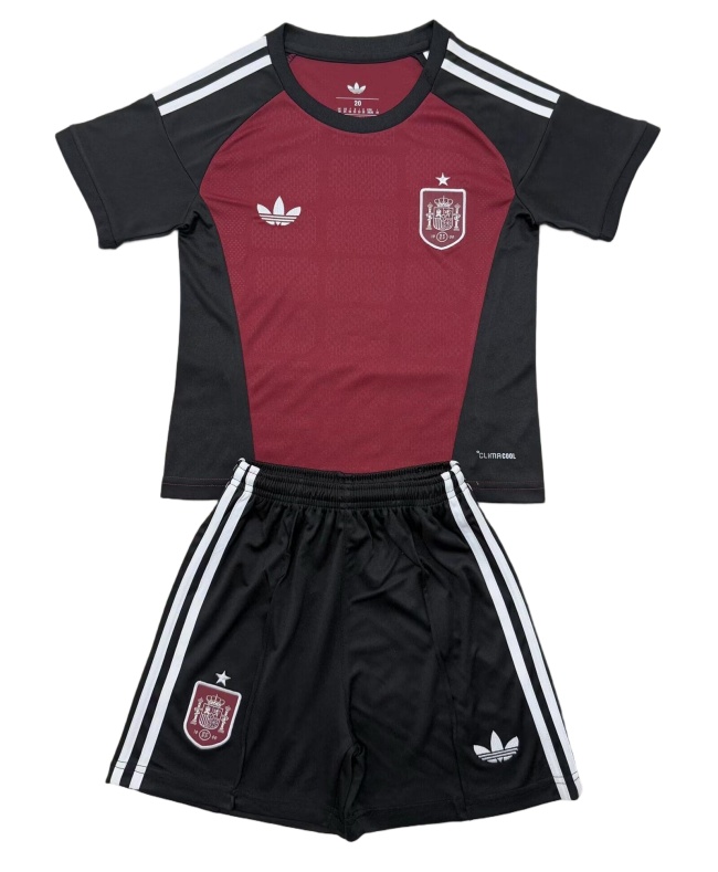 Kids-Spain 2026 World Cup GK Red/Black Soccer Jersey