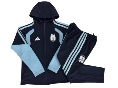 Argentina 26/27 Hoodie Tracksuit - Navy Blue/Blue