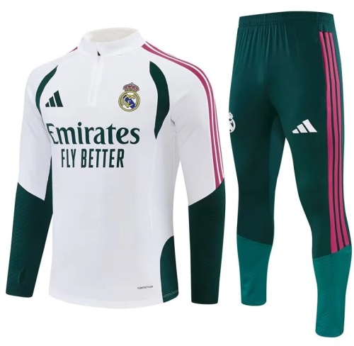 Real Madrid 26/27 Tracksuit - White/Dark Green