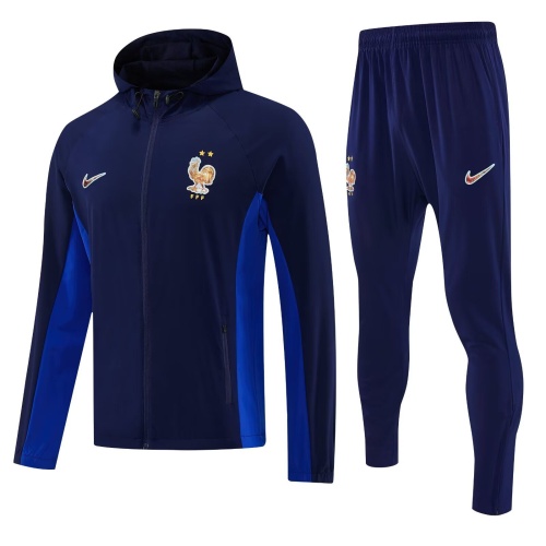 France 26/27 Hoodie Windcoat Tracksuit - Navy Blue